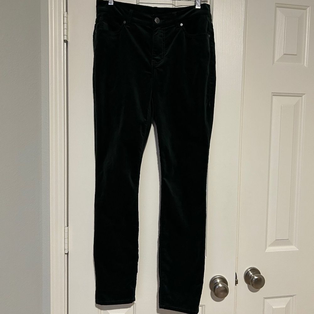 CAbi Forest Green Corduroy Skinny Pants Size 6 Winter ~ Comfy ~ EUC!
